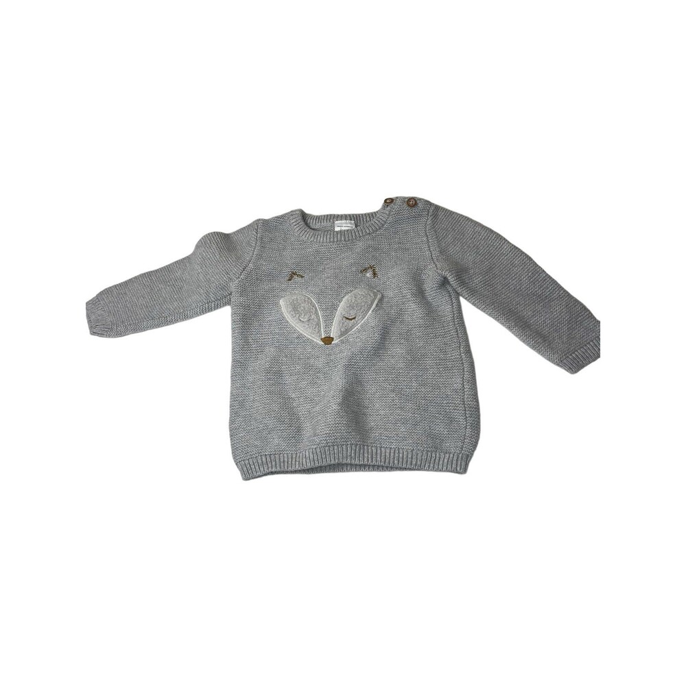 Baby sweater Just One You Fox Face Sweater size 9 months gray.